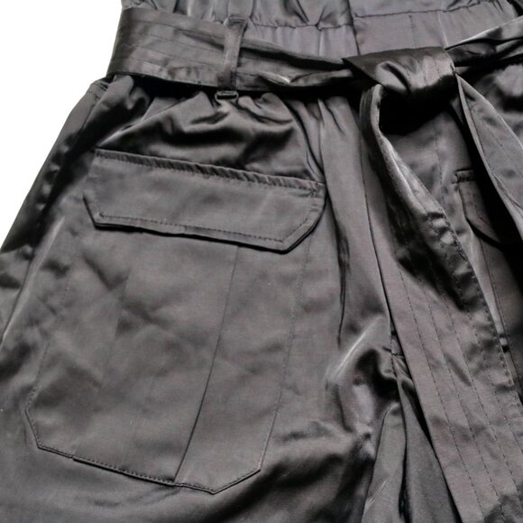 Zara Women's Black High Waisted Paper Bag Shorts with Belt, size Extra Small - Picture 6 of 11